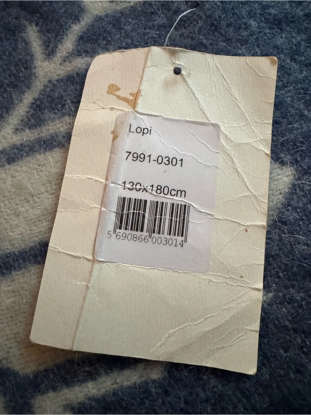 NWT Lopi Icelandic Throw Blanket Pure New Wool Snowflake Blue Reversible